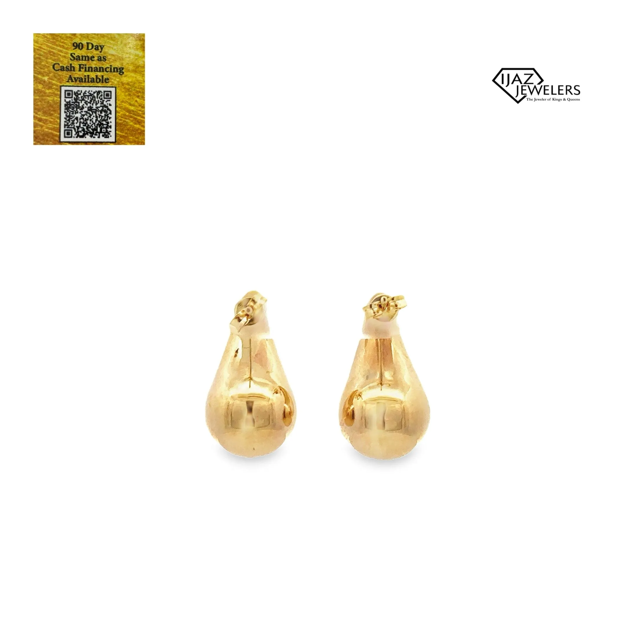 10K Gold Large Tear Drop Earrings