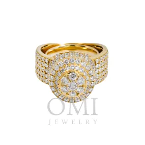 10K GOLD ROUND DIAMOND 3D STATEMENT PINKY RING 3.56 CT