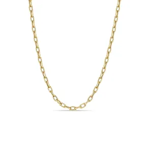 14k Gold Medium Square Oval Link Chain Necklace