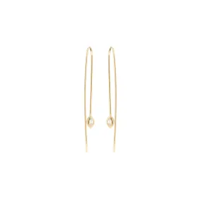 14k Marquise Diamond Wire Threader Earrings