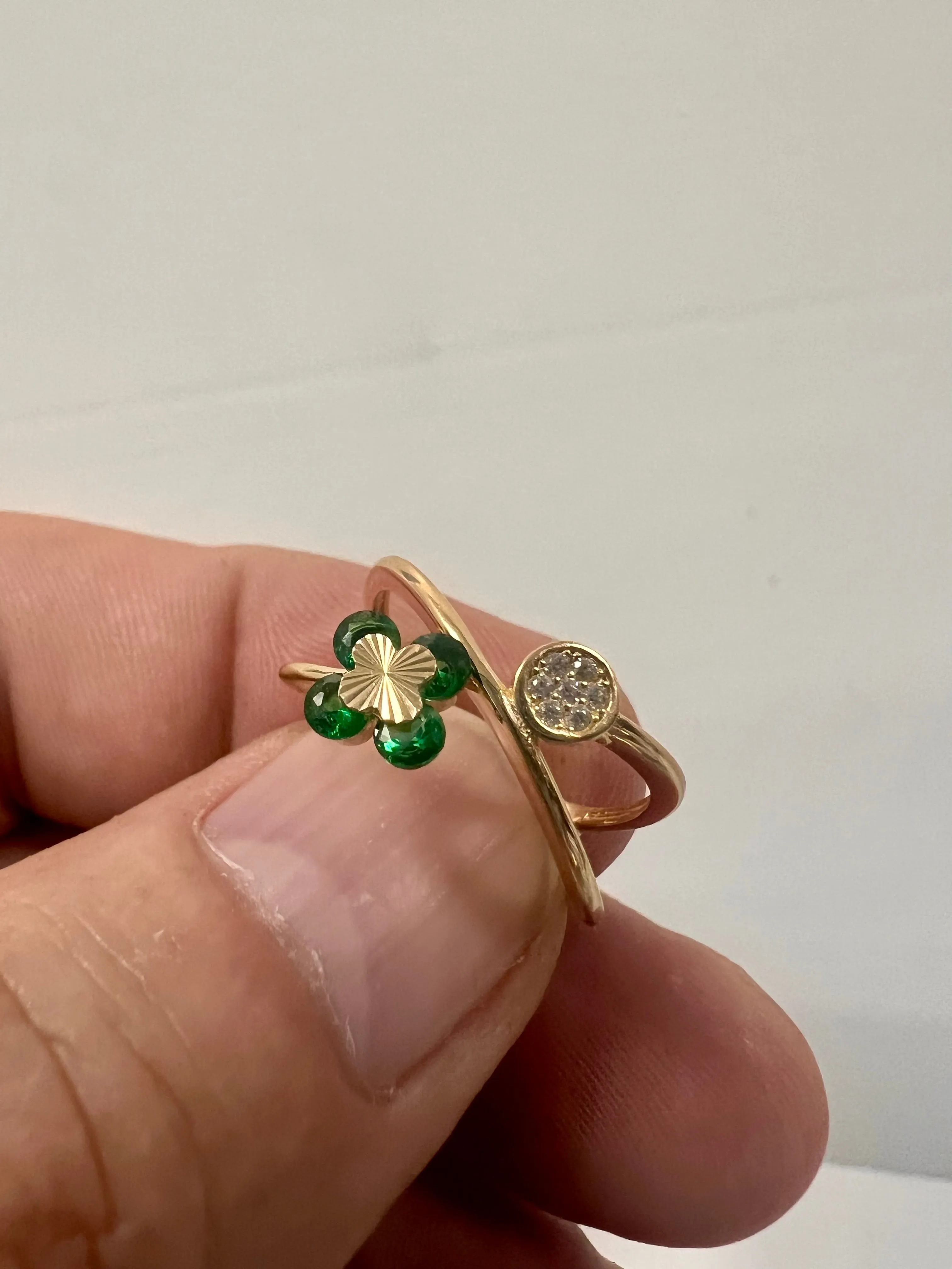 14K Yellow gold clover ring-63839