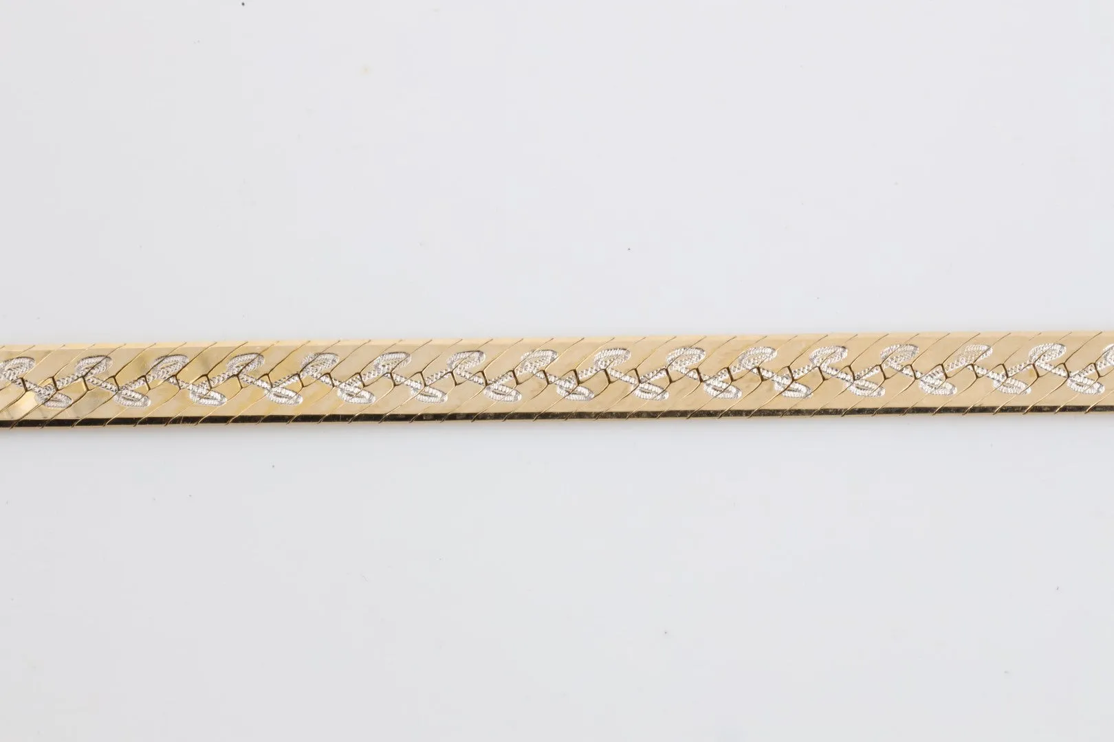 16" 14k Two-Tone Gold Herringbone Chain (10.08g.)