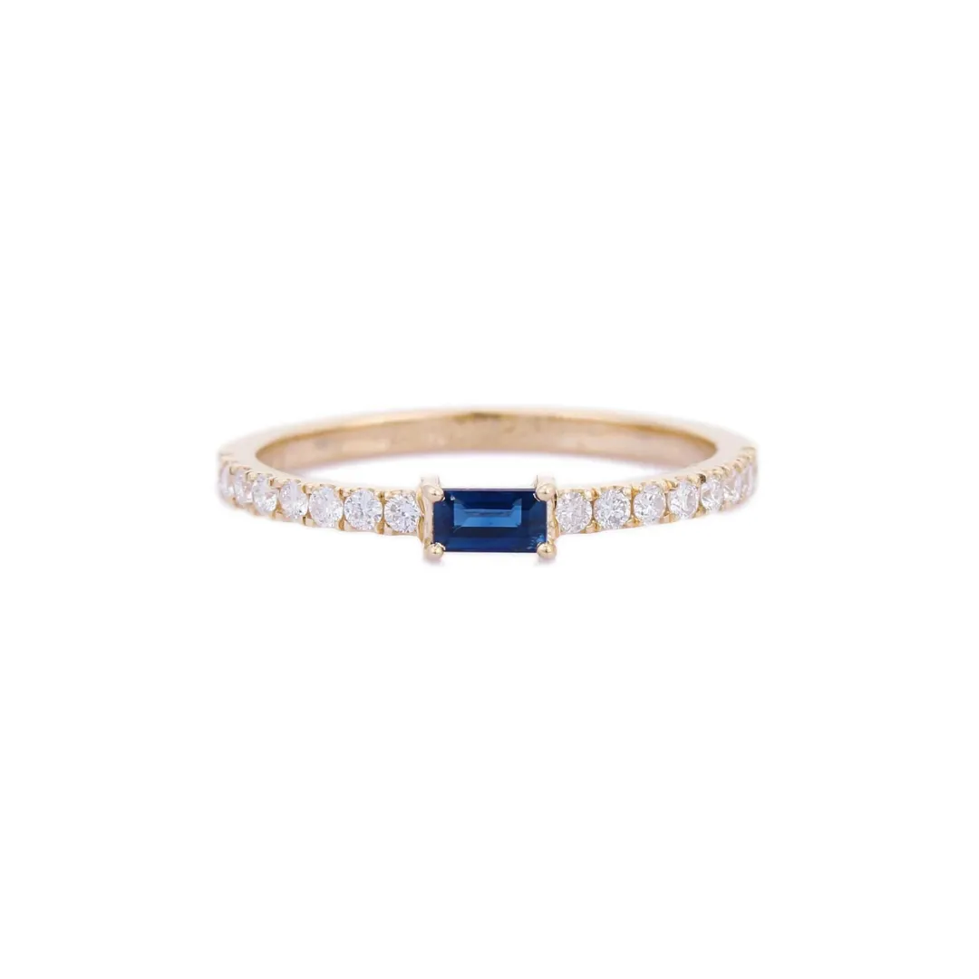 18K Yellow Gold Sapphire Ring