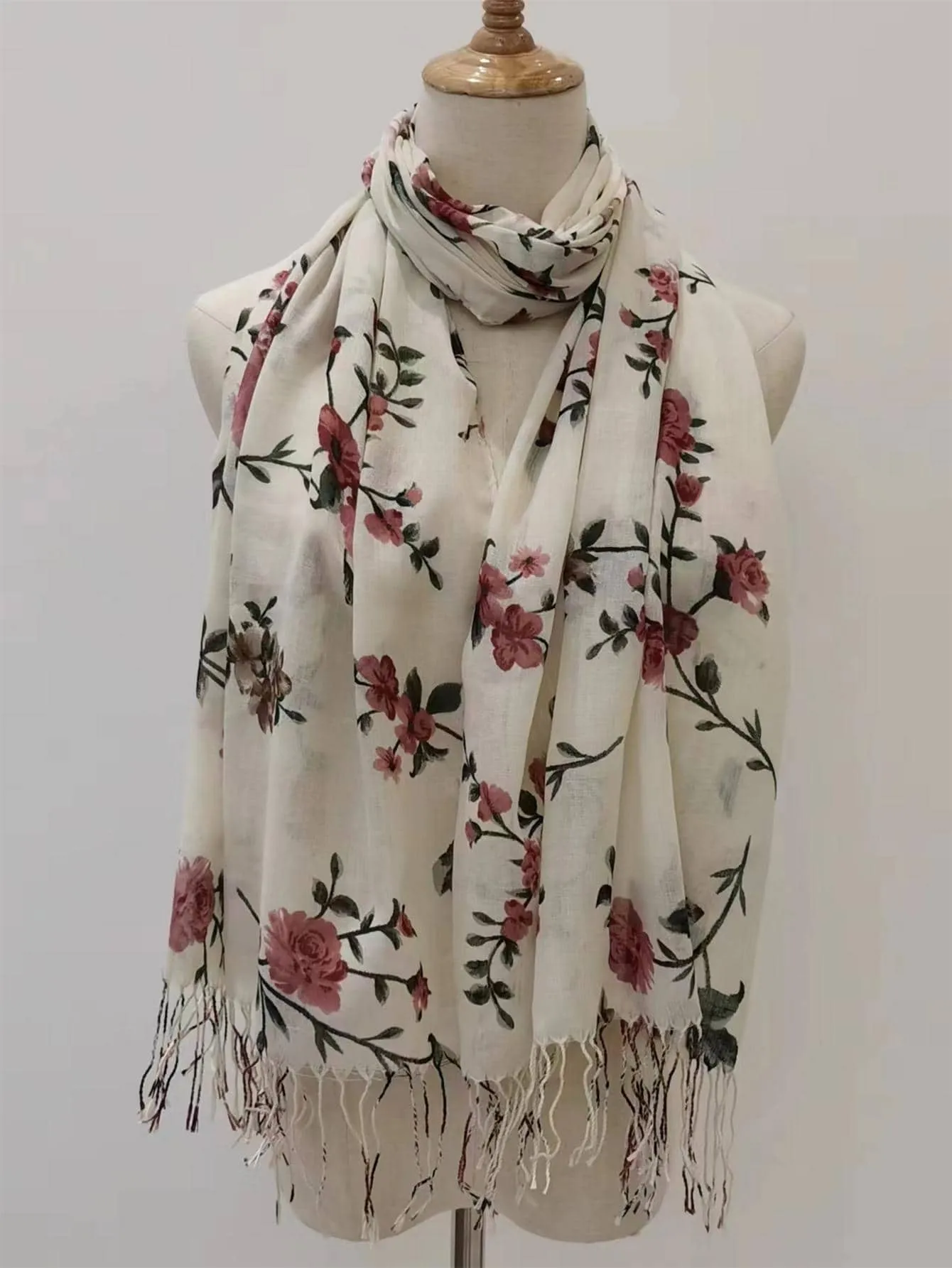 1pc Women Floral Print Fashionable Scarf For Daily Life