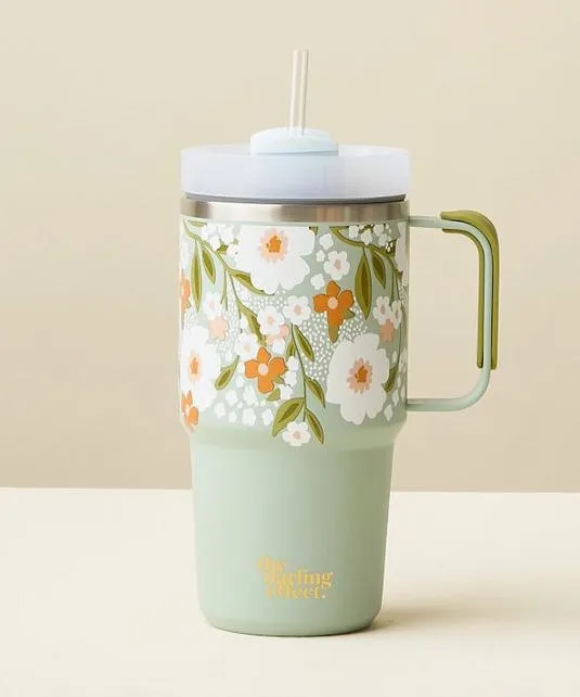 20oz Mini On-The-Go Tumbler - Floral Haven Sage