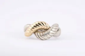 925 Silver 14k yellow Gold Fashion Ring Size 7 (6.00g.)