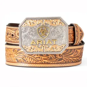 Ariat Men's Floral Embossed Taper Belt