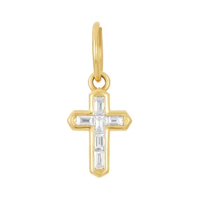 Baguette Diamond Cross Charm