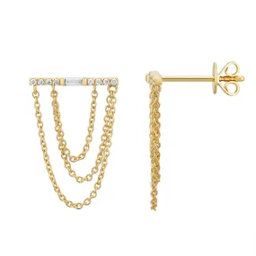 Bar U Chain Earrings PAIR