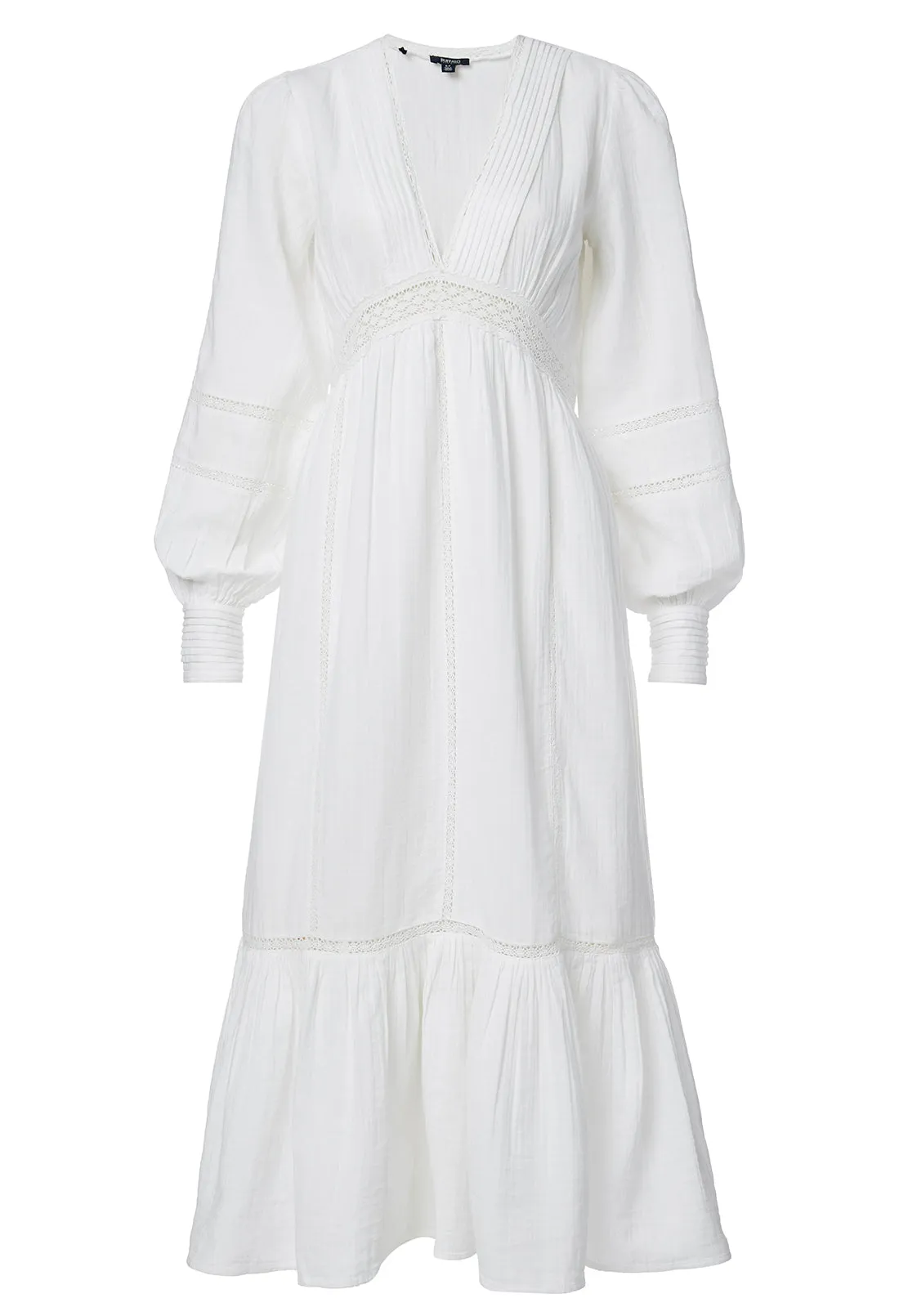 Bergen Women's Peasant Dress in White - WD0672P