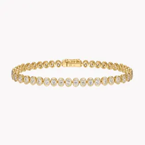 Bezel Set Oval Diamond Tennis Bracelet