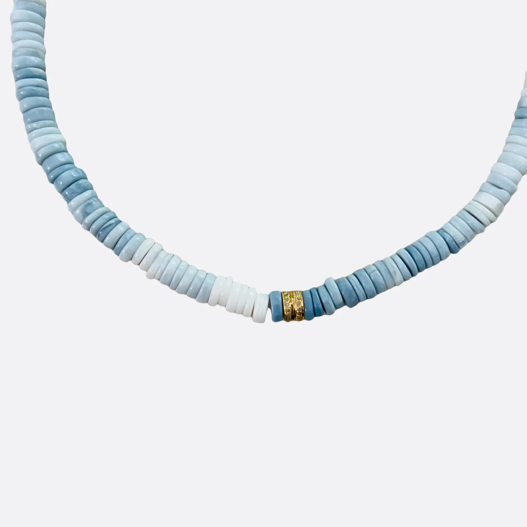 Blue Opal Heishi Choker