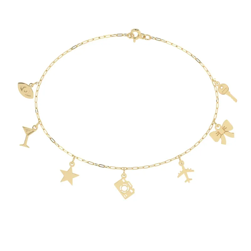 Build Your Own Two Charm Bracelet | 10k Yellow Gold