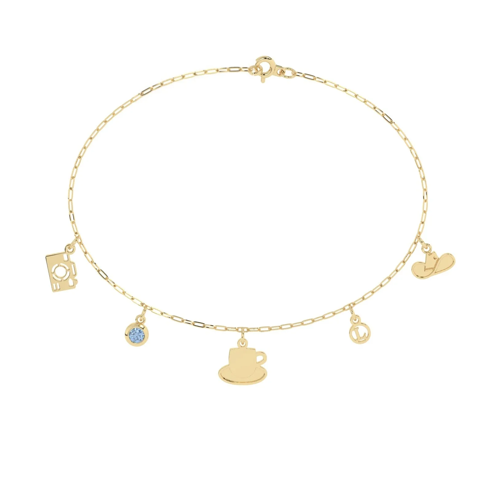 Build Your Own Two Charm Bracelet | 10k Yellow Gold