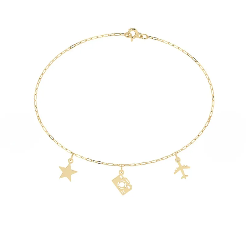 Build Your Own Two Charm Bracelet | 10k Yellow Gold