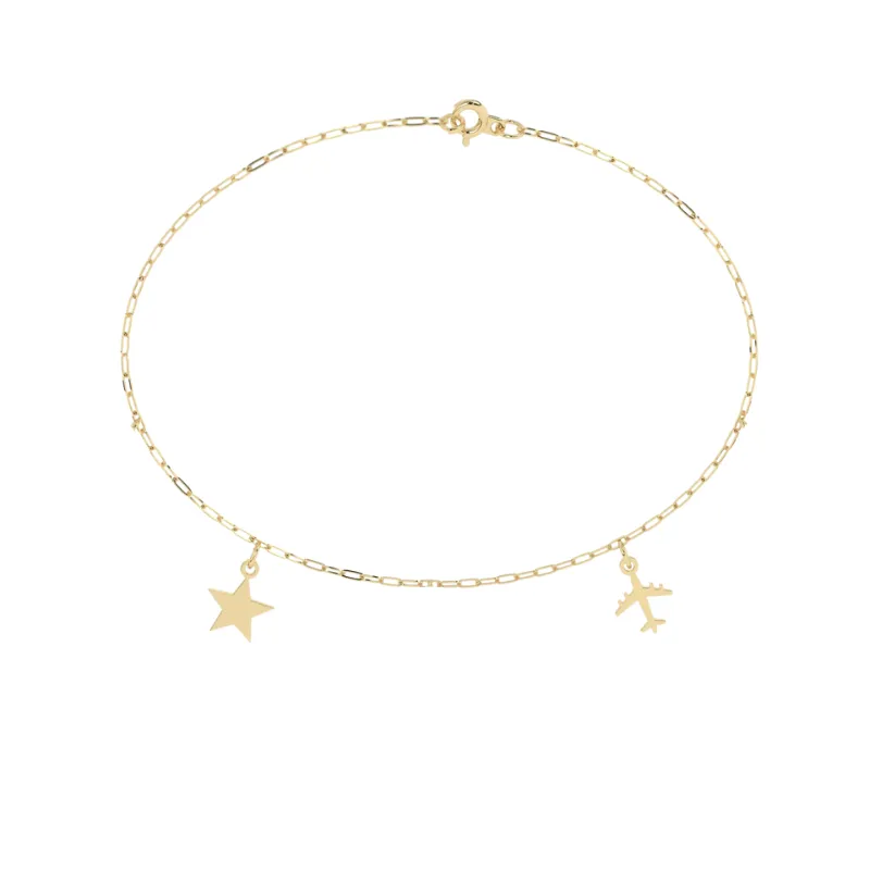 Build Your Own Two Charm Bracelet | 10k Yellow Gold