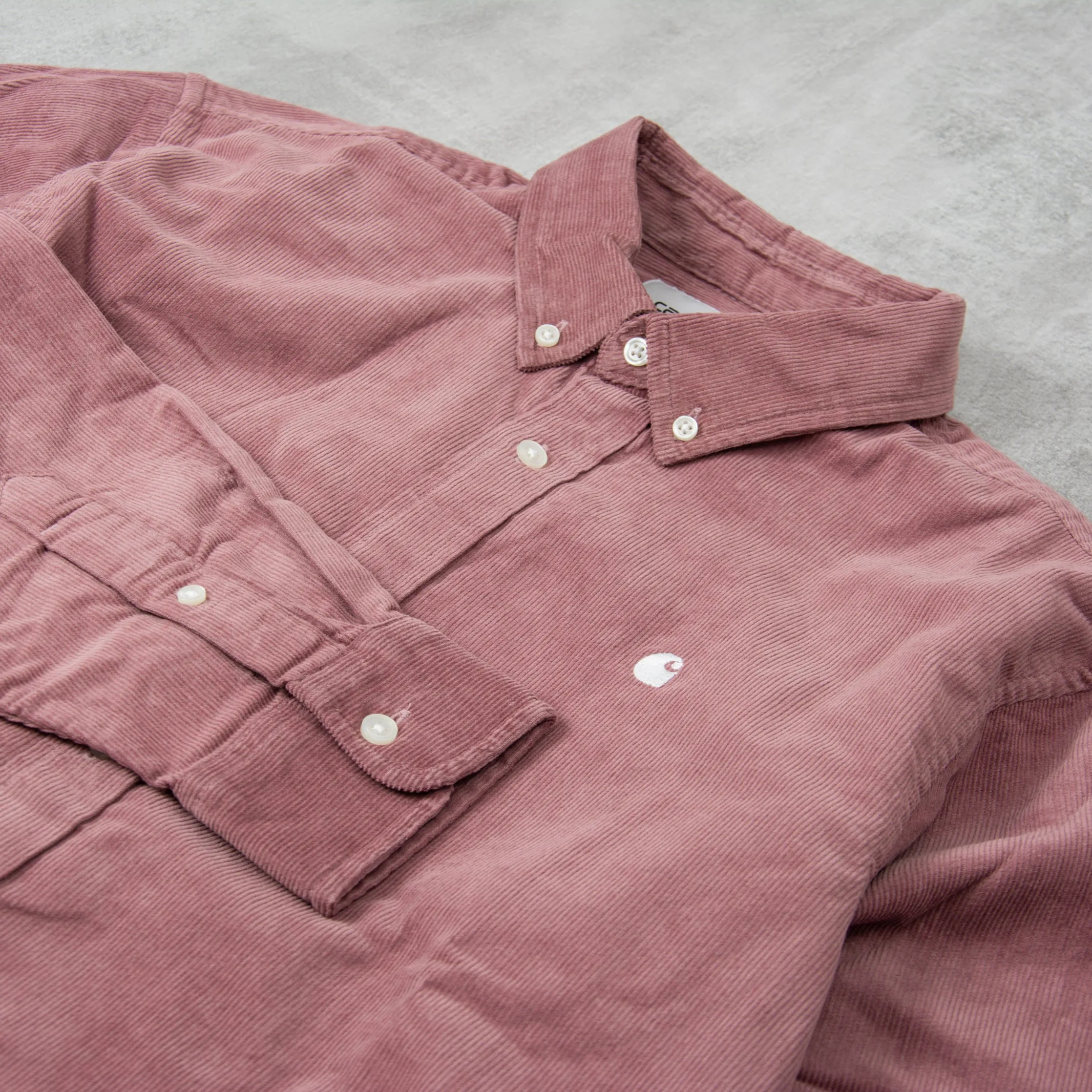 Carhartt WIP Madison Fine Cord L/S Shirt - Lupinus / White