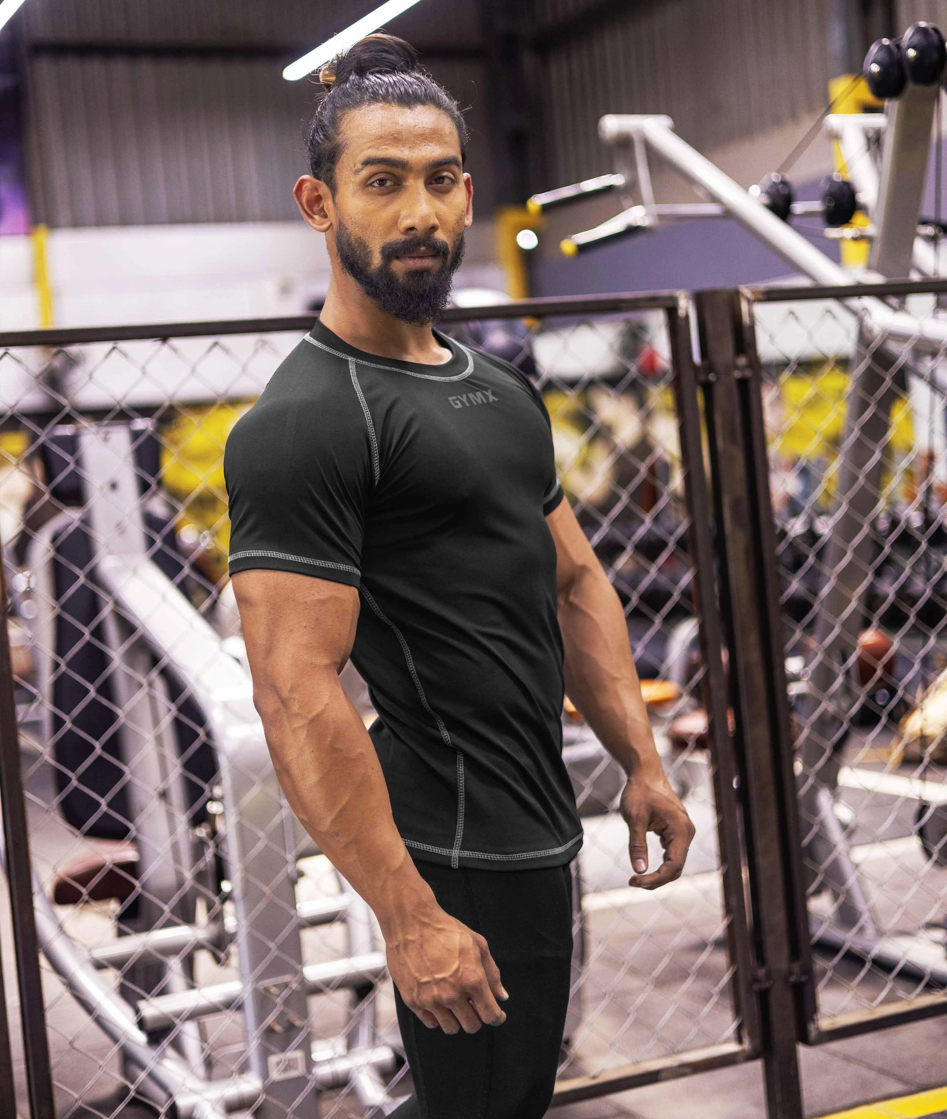 Compression GymX Tee: Pitch Black