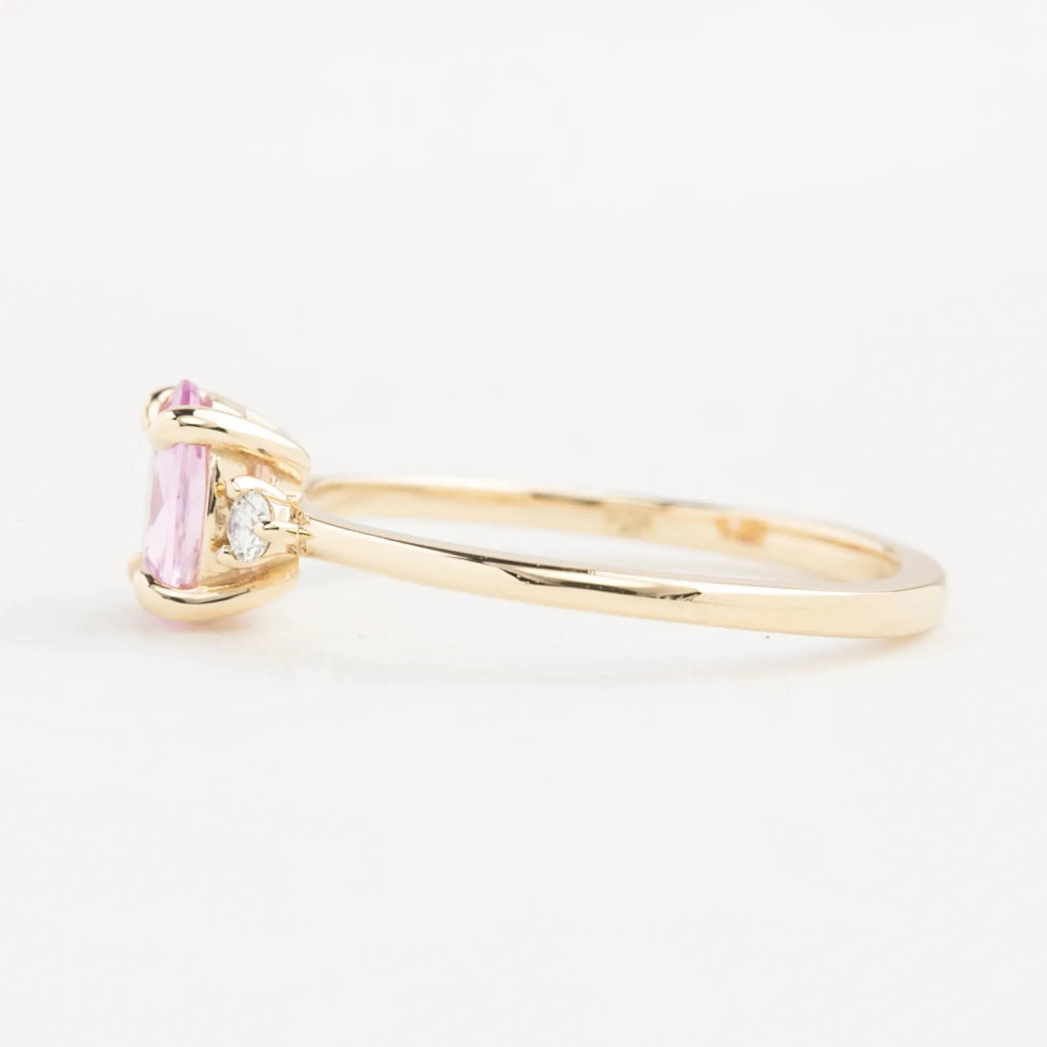 Emilie Ring 0.72ct Light Pink Madagascar Sapphire, 14K Yellow Gold (One of a kind)