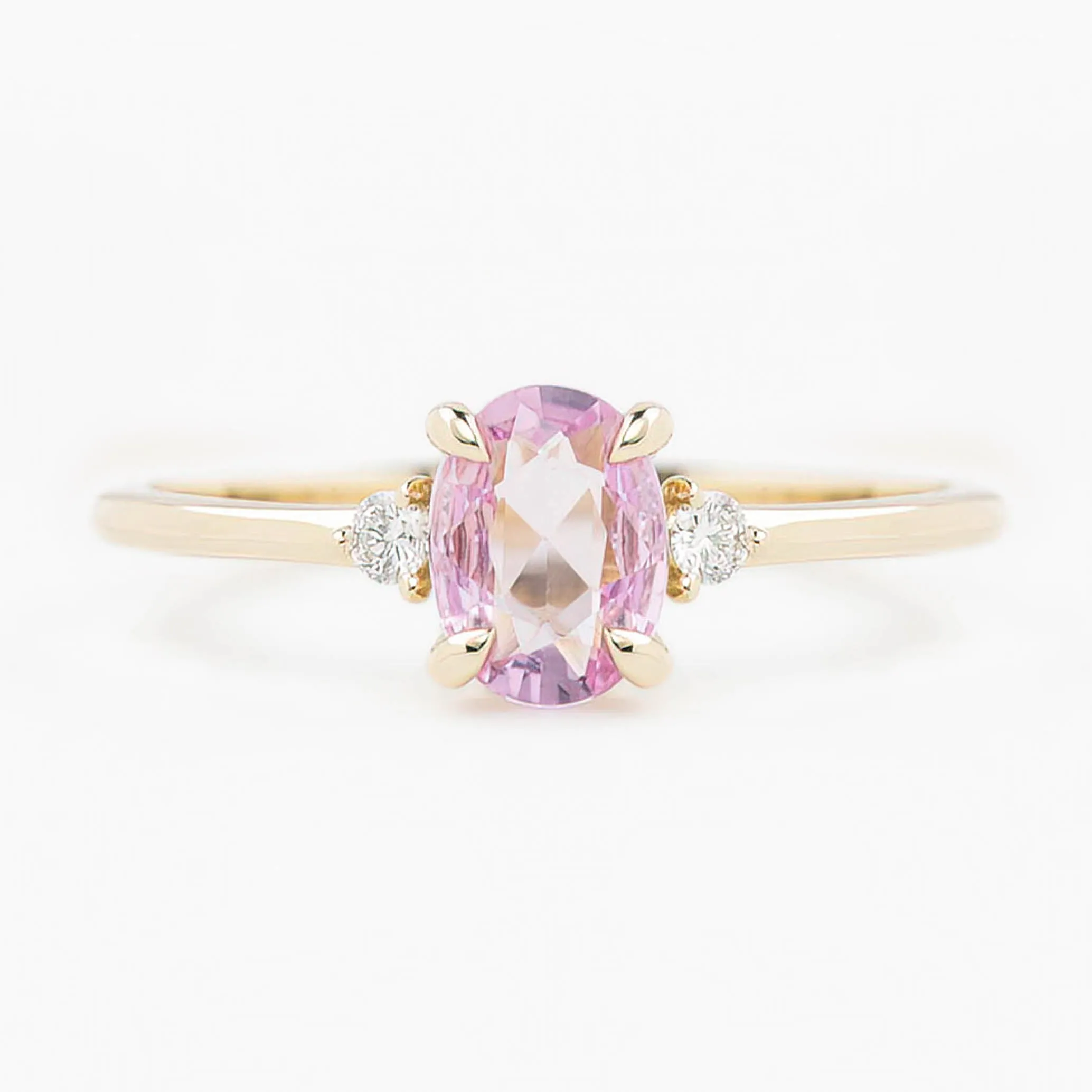 Emilie Ring 0.72ct Light Pink Madagascar Sapphire, 14K Yellow Gold (One of a kind)