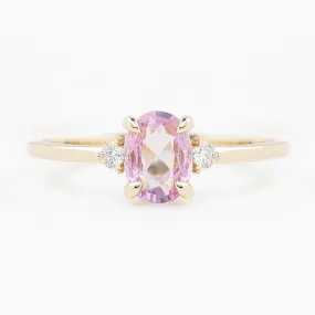 Emilie Ring 0.72ct Light Pink Madagascar Sapphire, 14K Yellow Gold (One of a kind)