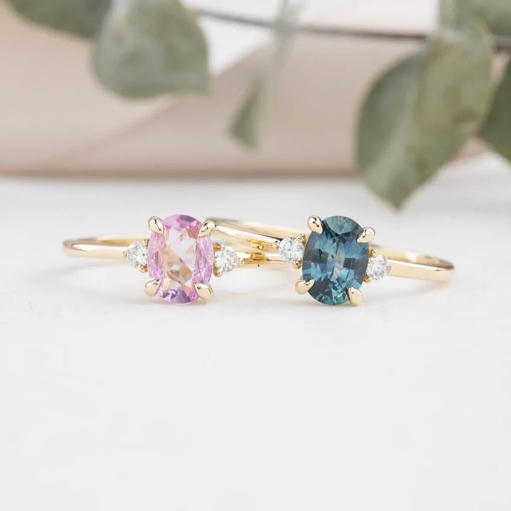 Emilie Ring 0.72ct Light Pink Madagascar Sapphire, 14K Yellow Gold (One of a kind)