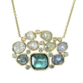 Evergreen Tourmaline and Sapphire Necklace