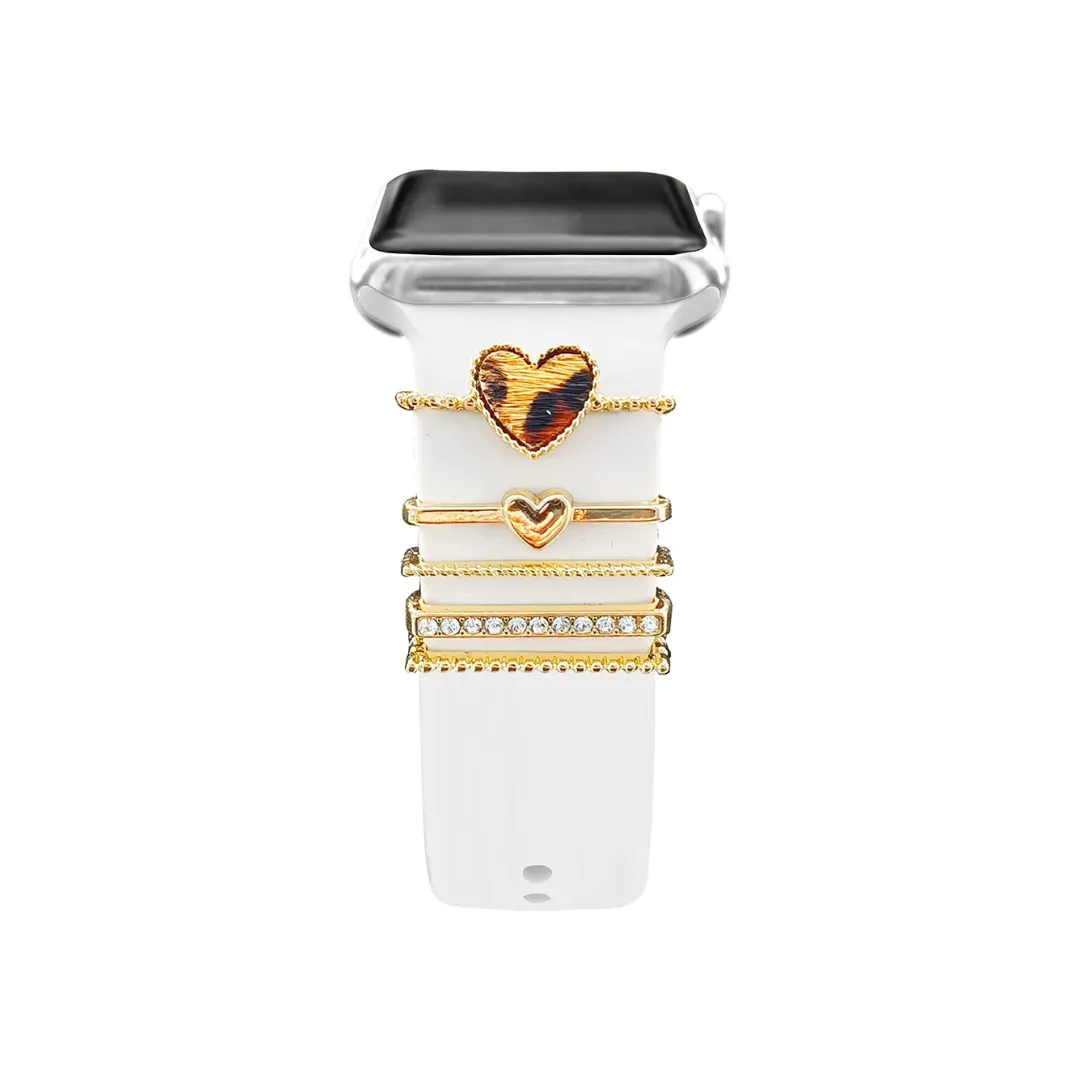 Hearts Gold Decorative Charms for Apple Watch Band