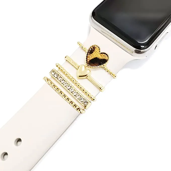 Hearts Gold Decorative Charms for Apple Watch Band