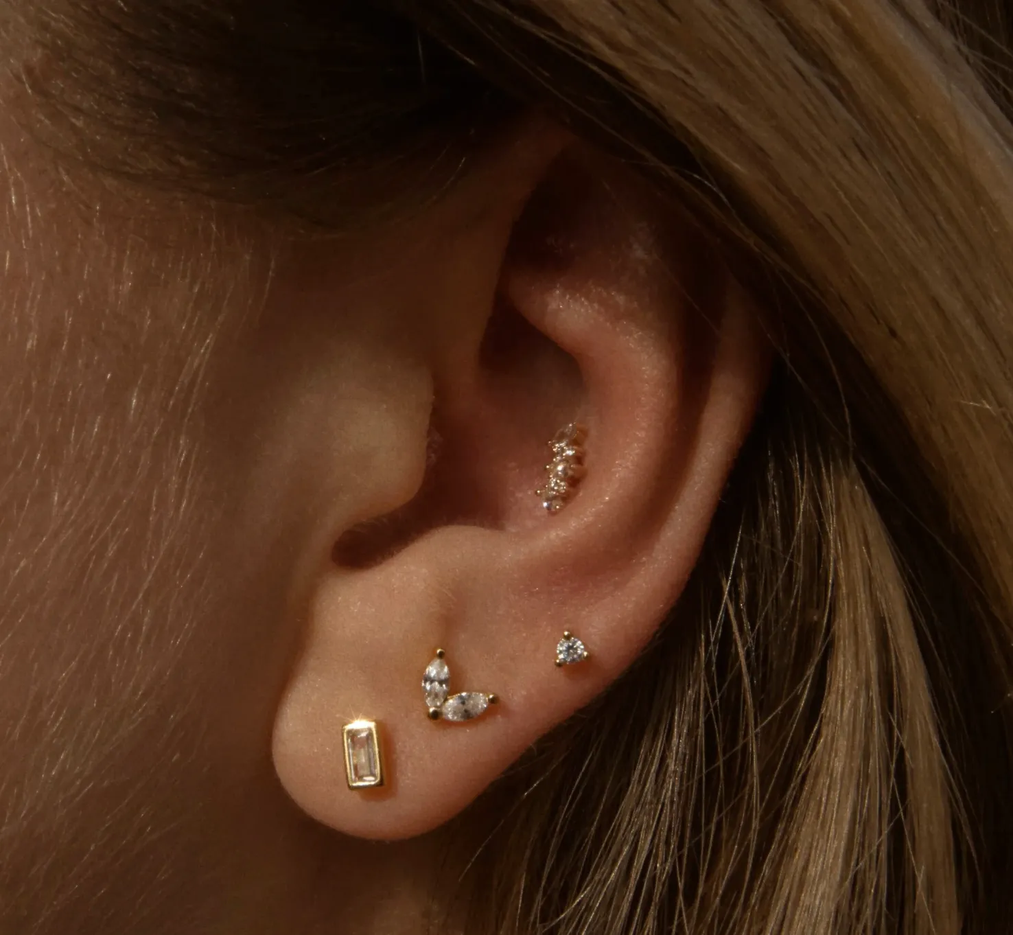 Imogene Studs in White Topaz