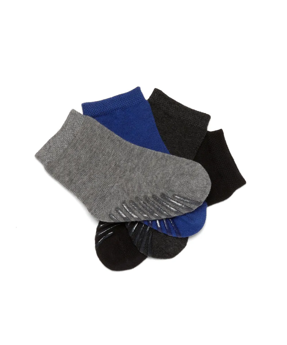 Kid's Blue Multi Anti-Slip Socks (4 pairs)