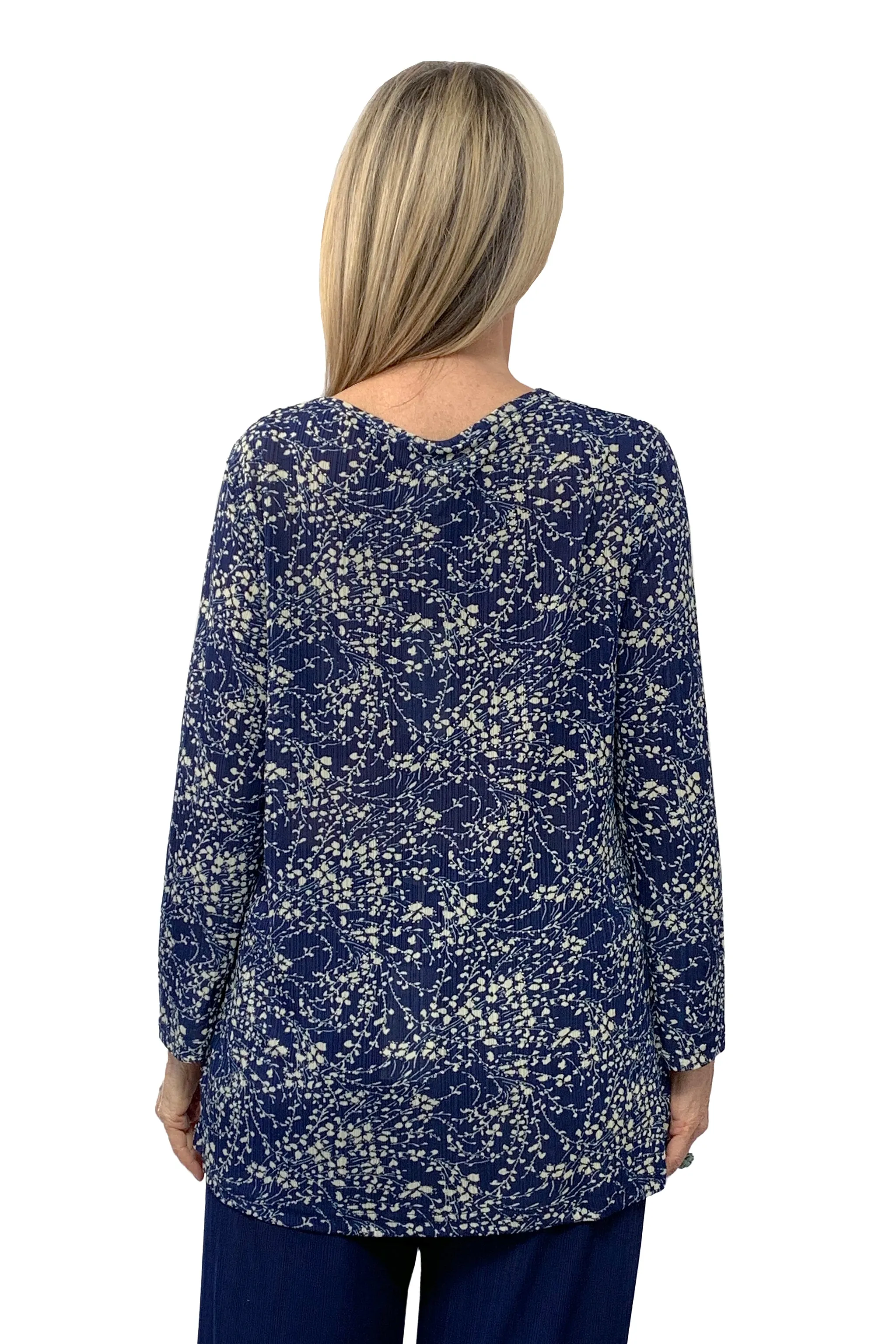 La Cera Lucerne Floral Cowl Neck Top