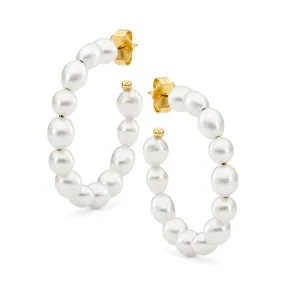 'Large Coral Coast' South Sea Pearl Hoop Earrings