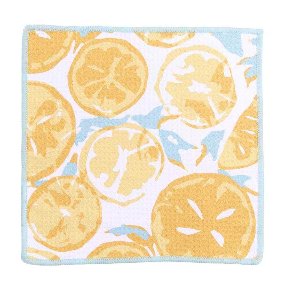 Lemon Slices blu Kitchen Dish Cloths (Set of 3)