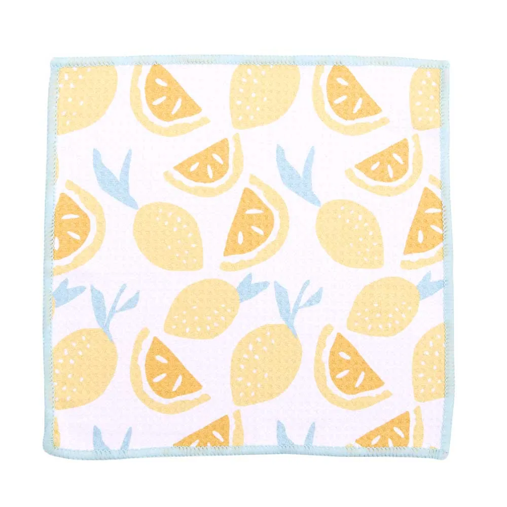 Lemon Slices blu Kitchen Dish Cloths (Set of 3)