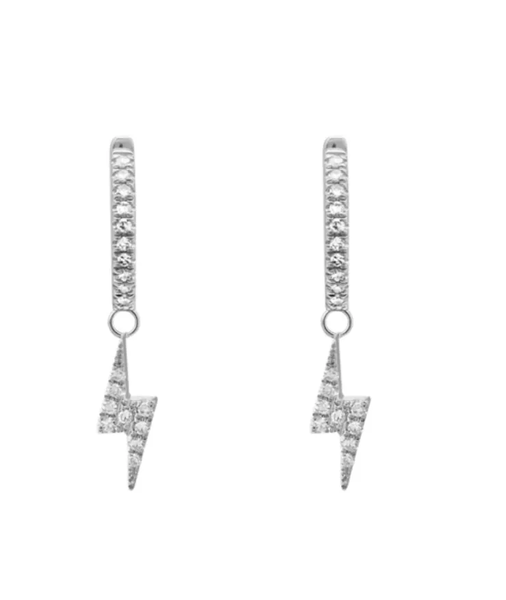 Lightning Bolt Diamonds Hoops