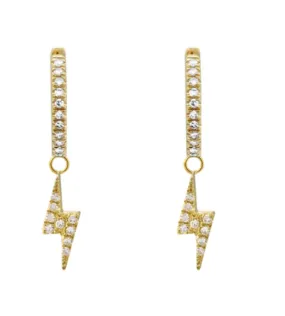 Lightning Bolt Diamonds Hoops