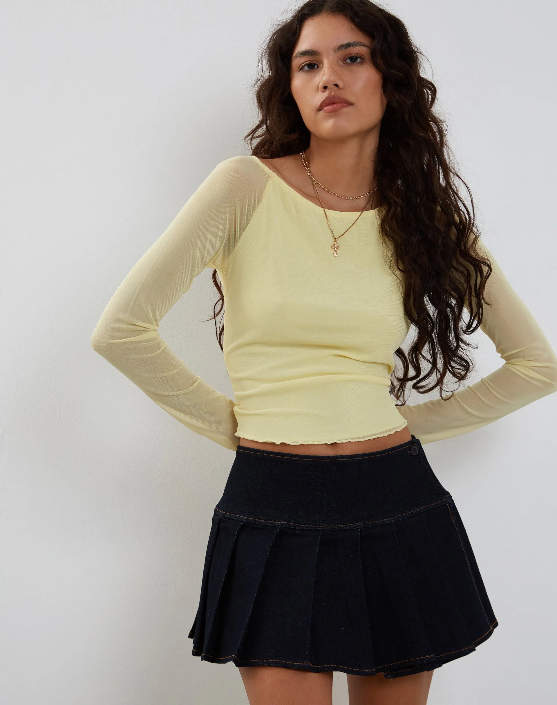 Mahira Long Sleeve Top in Lemon