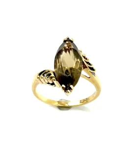 Marquise Shaped Smoky Topaz Ring