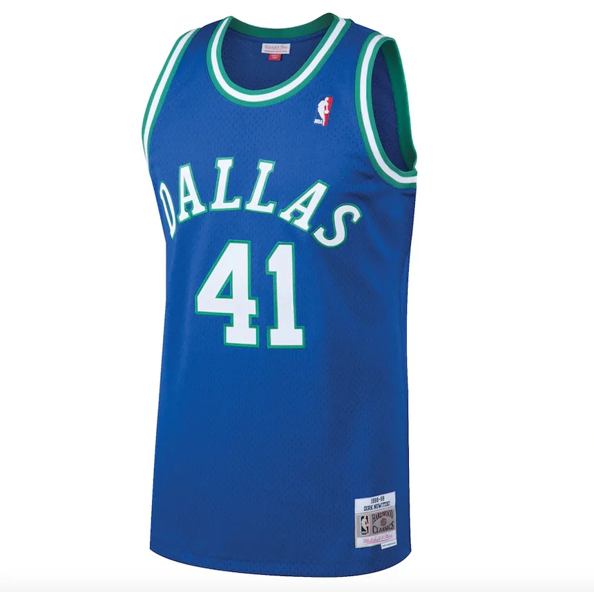 Men's Dallas Mavericks Dirk Nowitzki Mitchell & Ness Blue 1998-99 Hardwood Classics Swingman Jersey