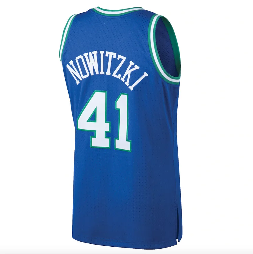 Men's Dallas Mavericks Dirk Nowitzki Mitchell & Ness Blue 1998-99 Hardwood Classics Swingman Jersey