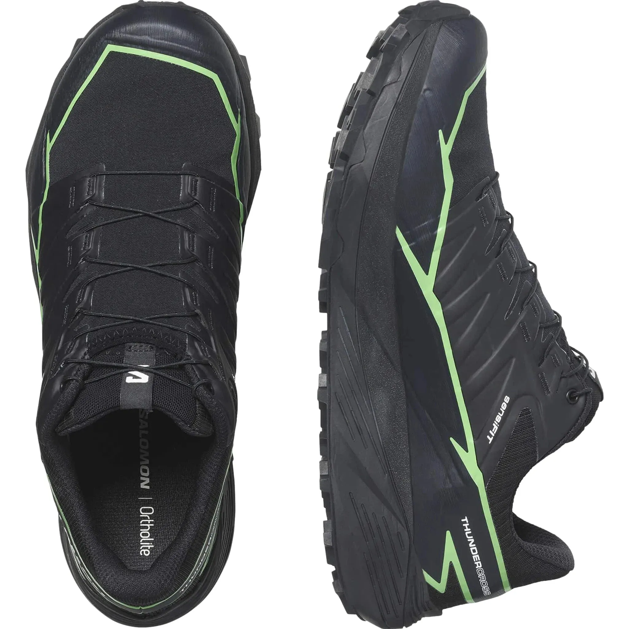 Men's Salomon Thundercross GTX  Black - Green Gecko - Black