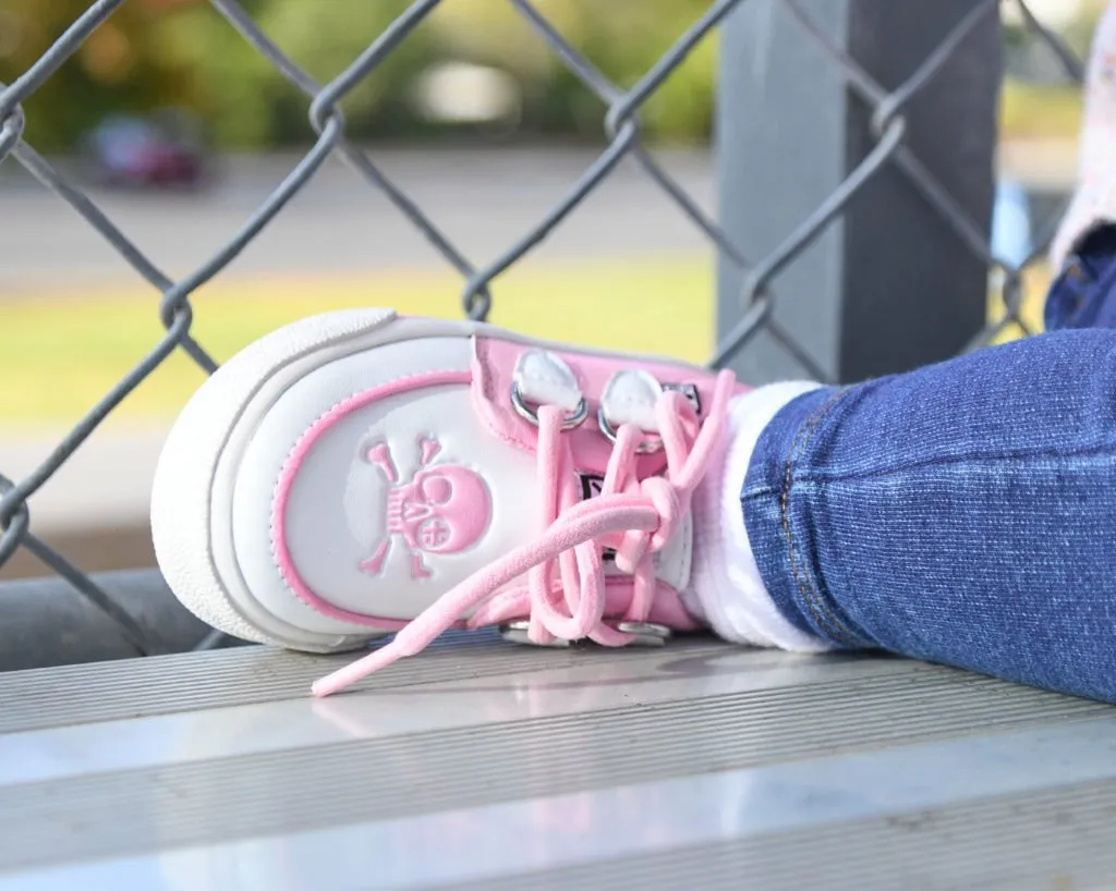 Pink & White TUKskin Pirate Creeper Toddler Sneaker