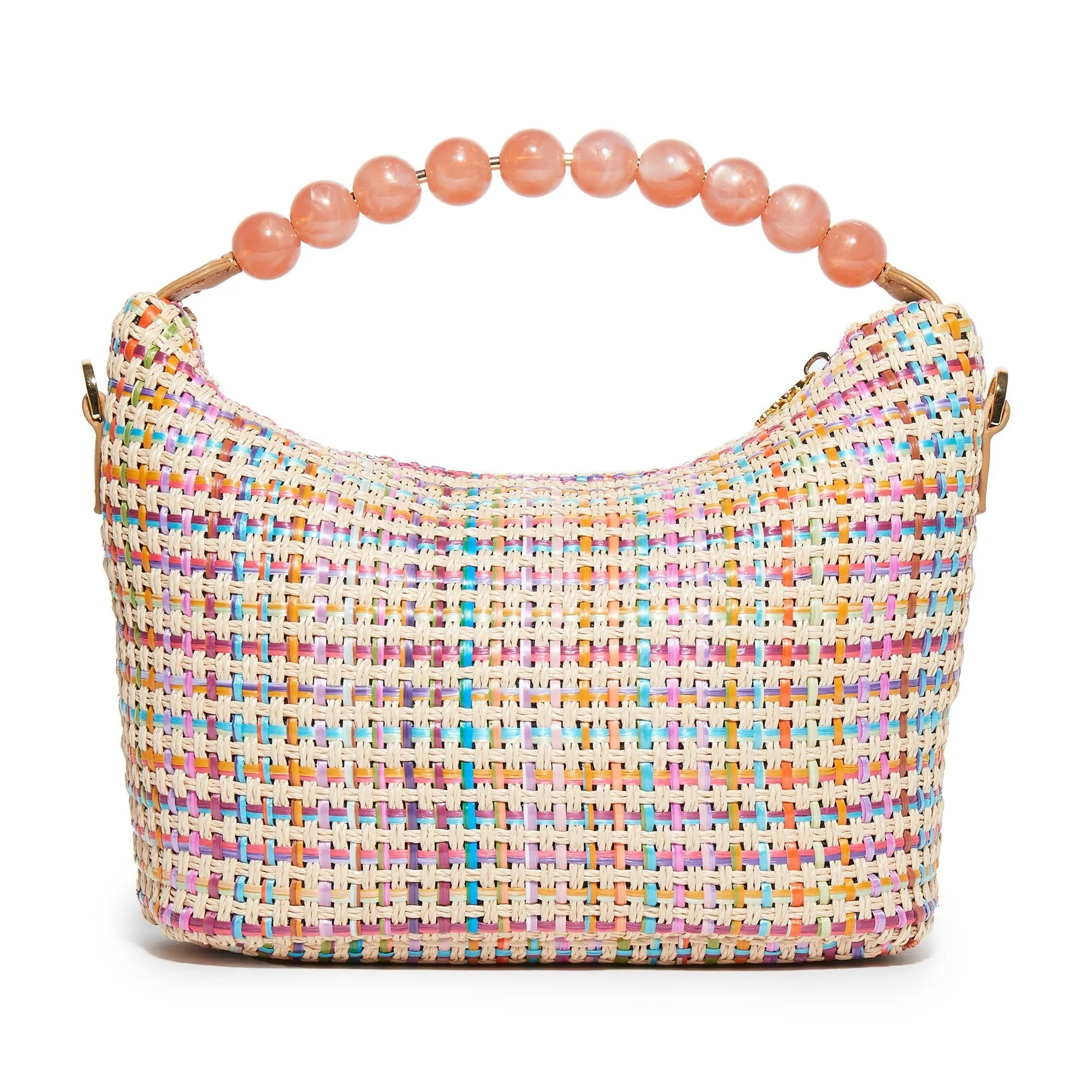 RAFFIA RAINBOW HAZEL TOP HANDLE BAG