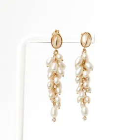 Shadow Diamond & Pearl Earrings