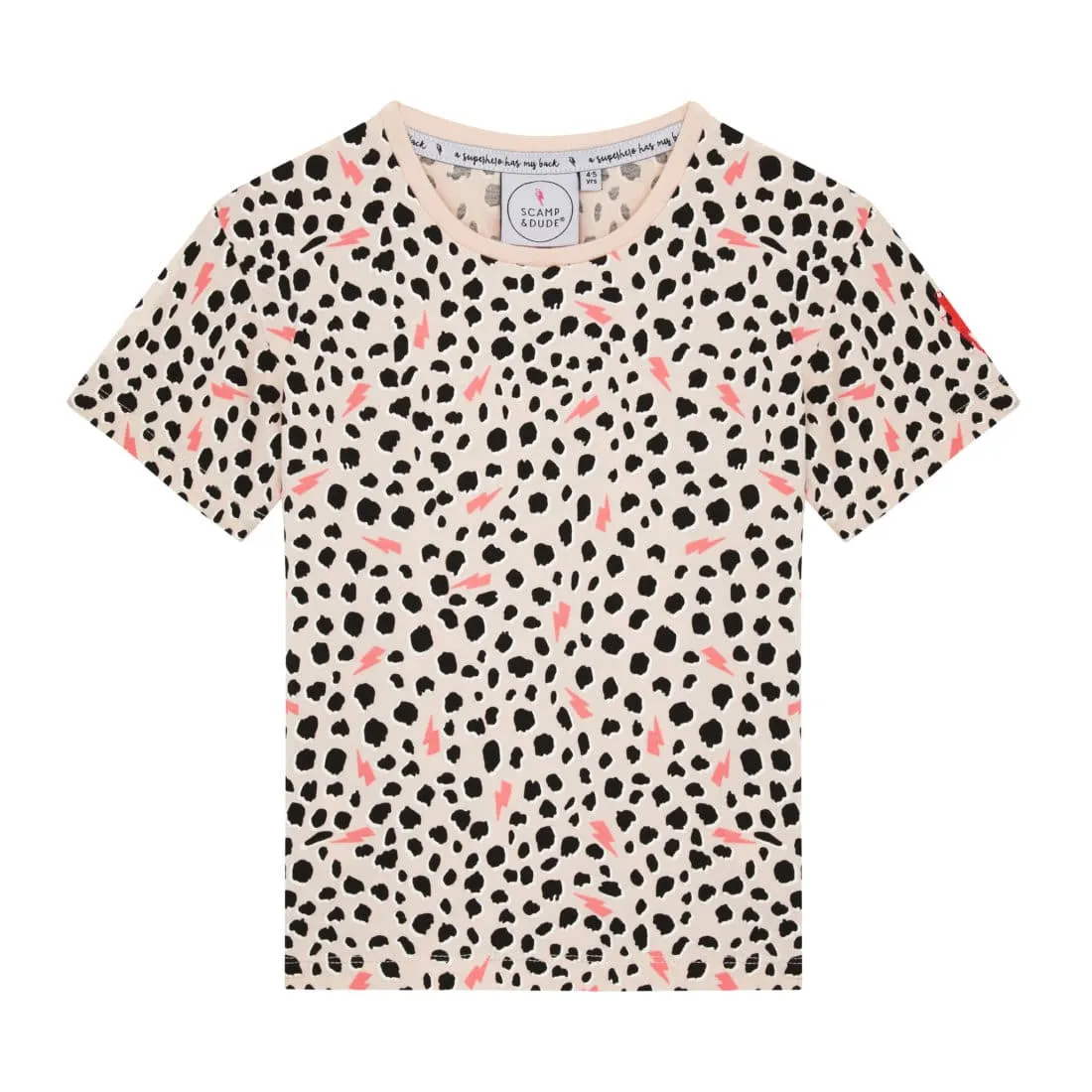 Super Cool T-Shirt  -  Blush Cheetah   Lightning Bolt