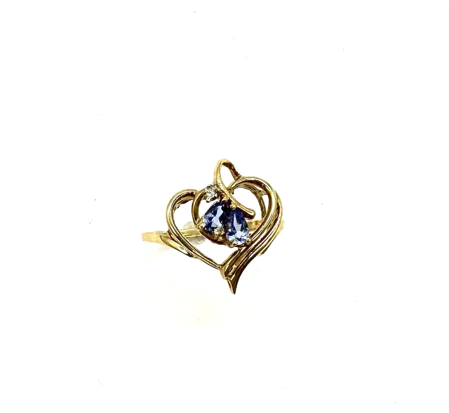 Tanzanite Heart Shaped Twist Ring