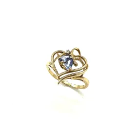 Tanzanite Heart Shaped Twist Ring