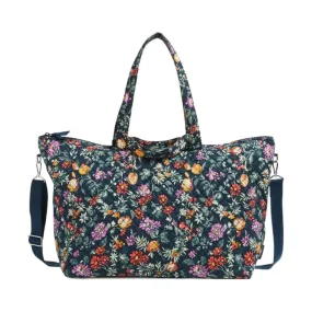 Vera Bradley Overnight Travel Tote Bag - Fresh Cut Floral Green