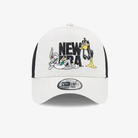 WARNER BROTHERS BUGS BUNNY DAFFY DUCK STONE A-FRAME TRUCKER CAP 'CREAM'